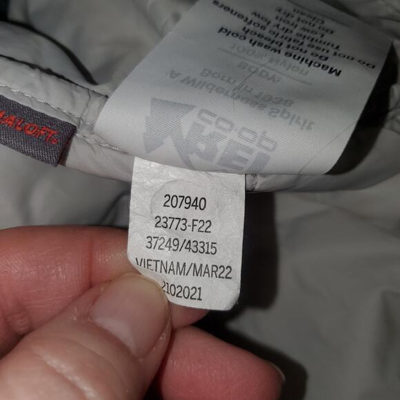 REI Co-op Size 3X Plus Flash Insulated Hybrid Hoodie Puff Jacket Gray Primaloft - Picture 6 of 8